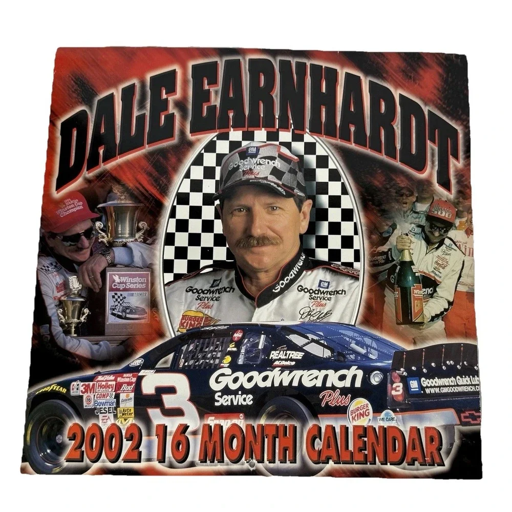 Lot of 2 Dale EArnhardt SR. #3 NASCAR 2001 and 2002 16 - Month Calendar 2 Sizes